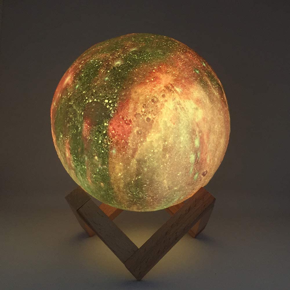 ZK20 3D Printing Moon Lamp Galaxy Moon Light Kids Night Light 16 Color Change Touch and Remote Control Galaxy Light as Gifts.