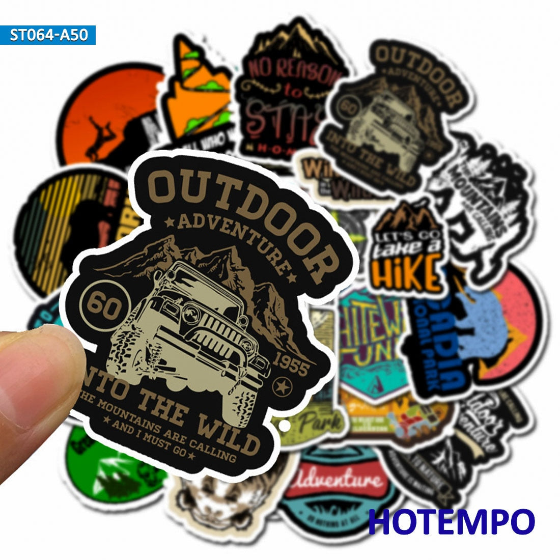 50pcs Outdoor Wild Camping Adventure Climbing Travel Landscape Waterproof Stickers for Phone Laptop Bike Motorcycle Car Sticker.