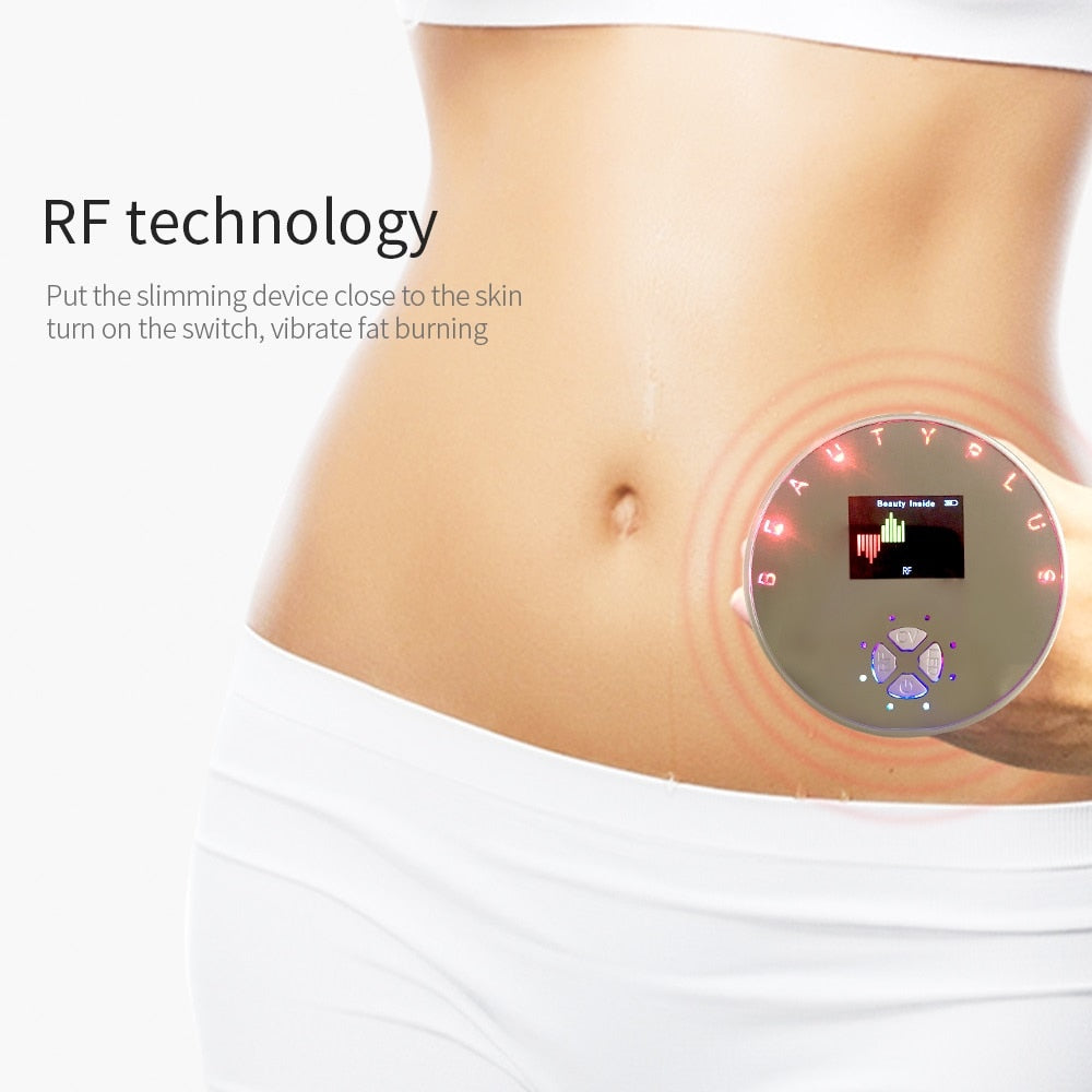 RF Ultrasound Cavitation Fat Burner Weight Loss Body Shaping Slimming Firming Device LED Photon Rejuvenation Face Lift Massager.