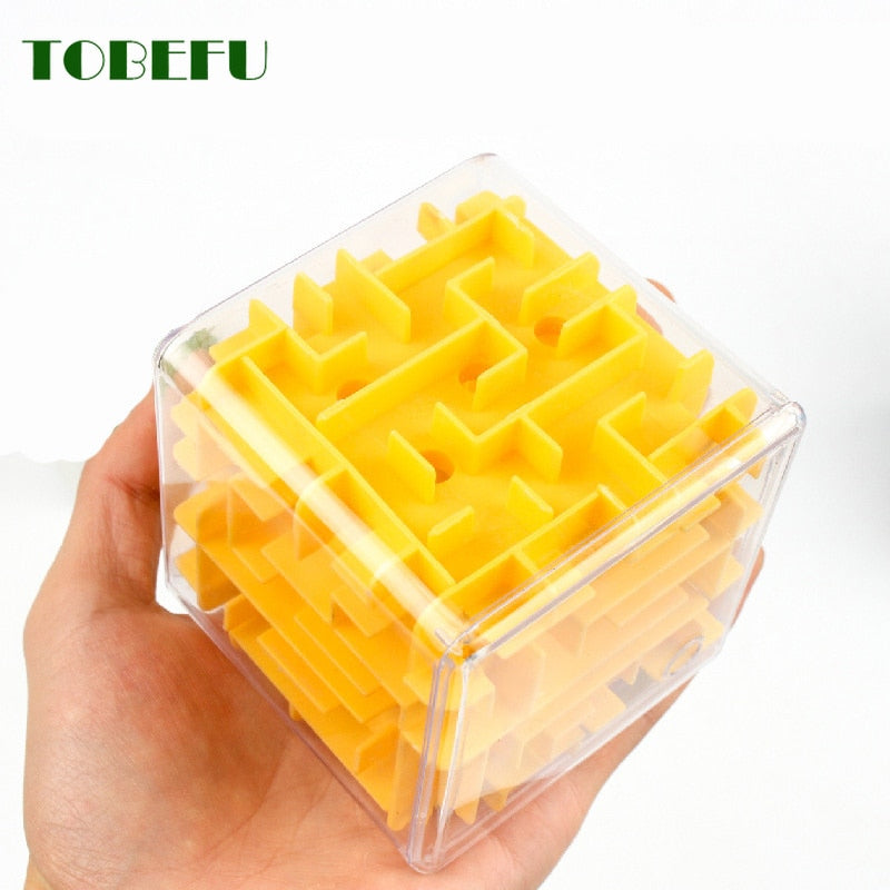 TOBEFU 3D Maze Magic Cube Transparent Six-sided Puzzle Speed Cube Rolling Ball Game Cubos Maze Toys for Children Educational.
