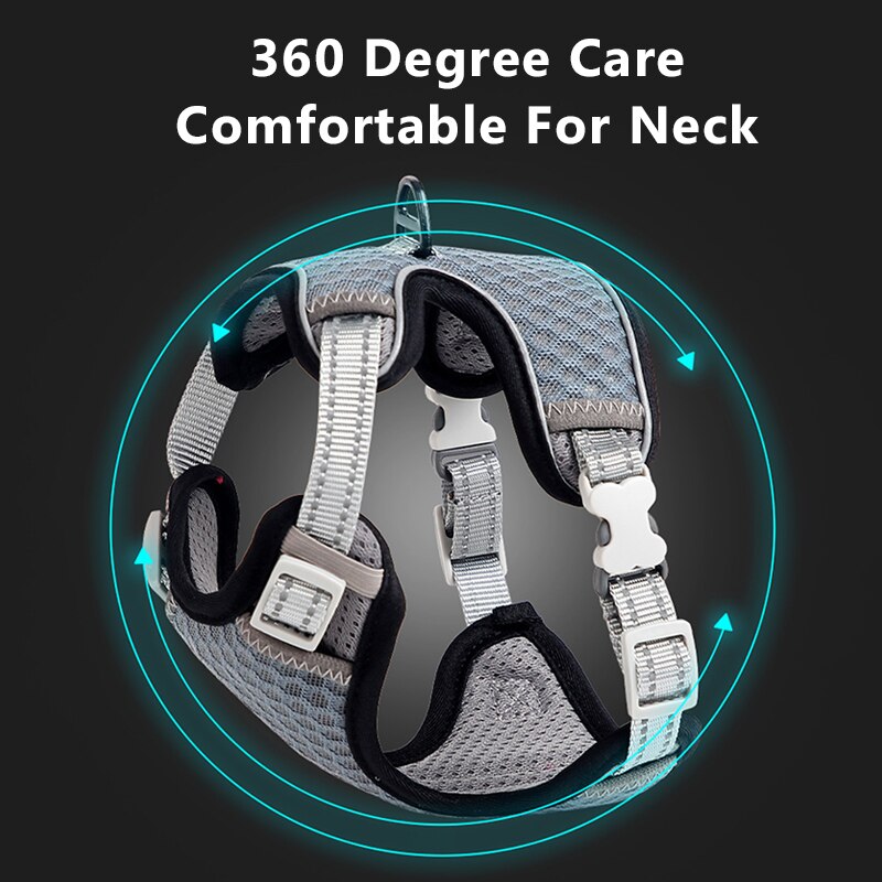 ROJECO Reflective Cat Harness Adjustable Harness For Cats Breathable Cat Vest Harness and Leash Set Pet Cat Lead Leash Harnesses