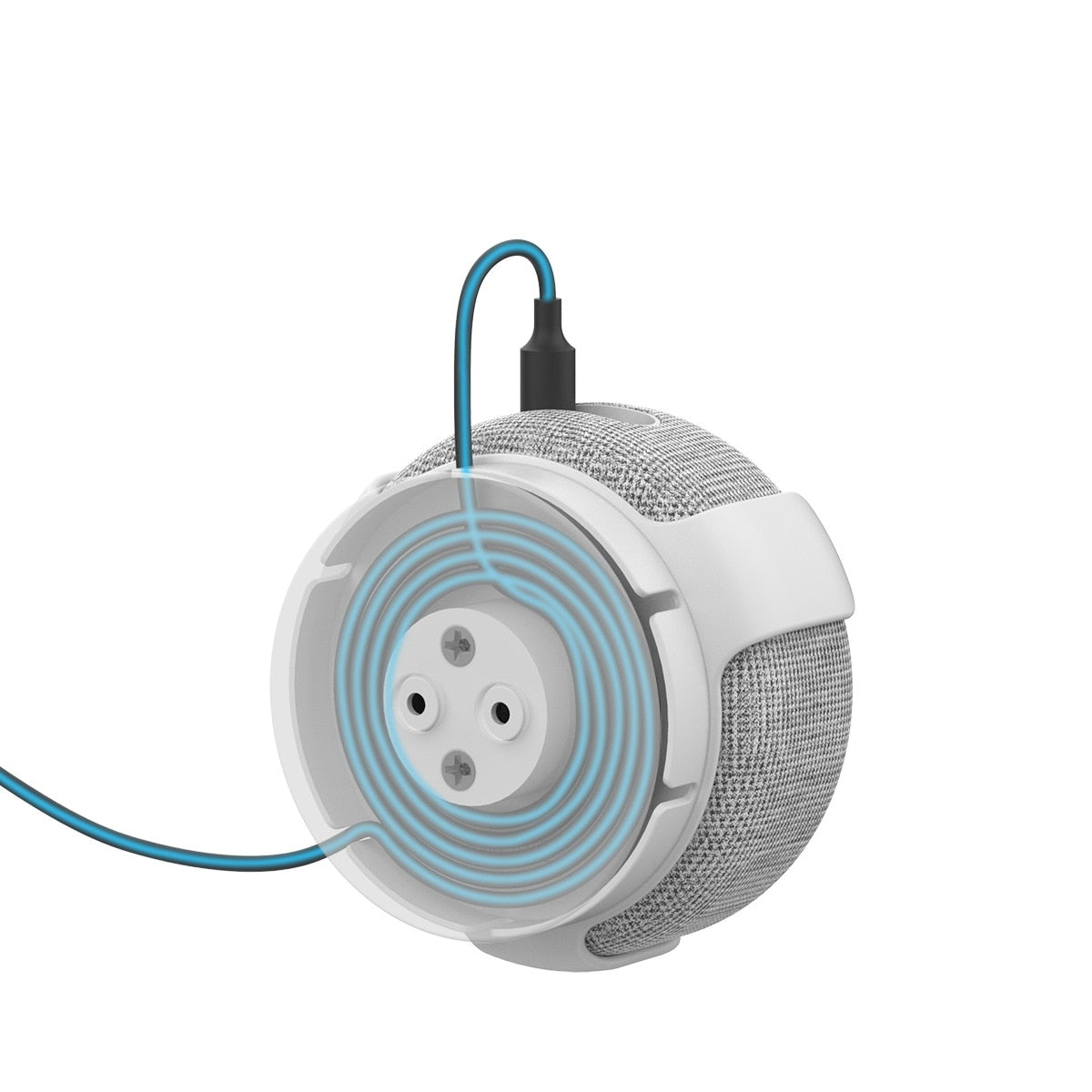 Alexa Speaker Wall Mount Holder for Amazon Echo Dot 3rd Generation Smart Home Speakers Built-in Cable Management.