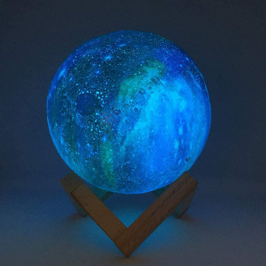 ZK20 3D Printing Moon Lamp Galaxy Moon Light Kids Night Light 16 Color Change Touch and Remote Control Galaxy Light as Gifts.