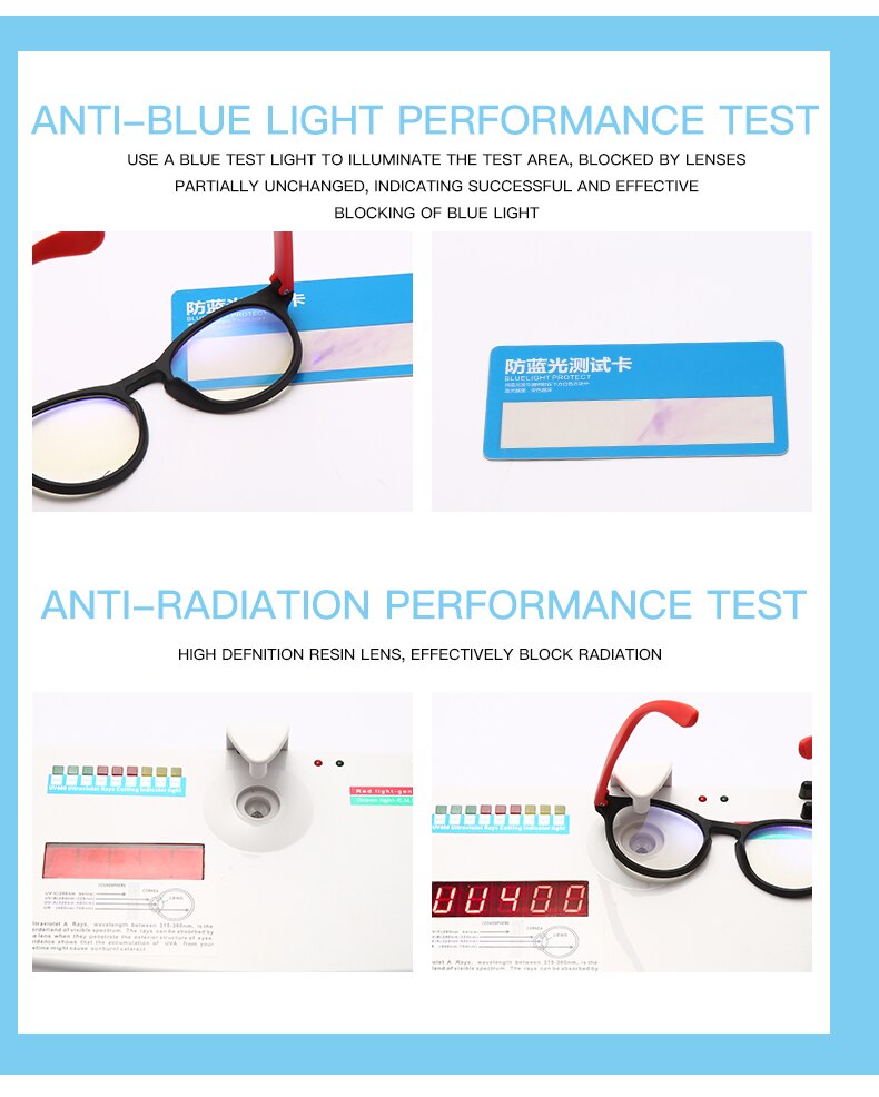 New Anti Blue Light Kids Glasses Round Silicone Children Eyewear Boy Girls Optical Frame Computer Transparent Eyeglasses UV400