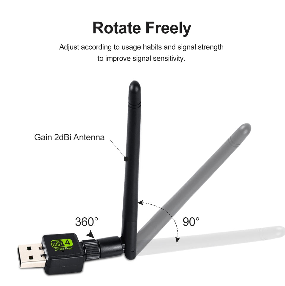 USB Wifi Adapter Antenna Wifi USB Wi fi Adapter Card Wi-fi Adapter Ethernet Wifi Dongle MT7601 Free Driver For PC Desktop laptop.