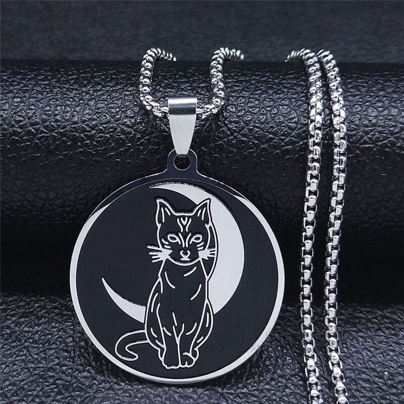 Fashion Canadian Hairless Sphynx Cat Stainless Steel Chain Necklace for Women Jewelry For Men Gift collares N3242S03
