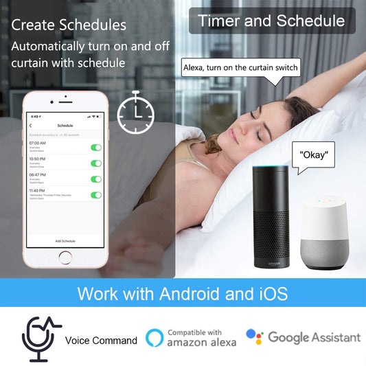 WiFi Curtain Switch Module for Blinds Roller Shutter with Remote Tuya Smart Life App Timer Google Home Aelxa Echo Smart Home.