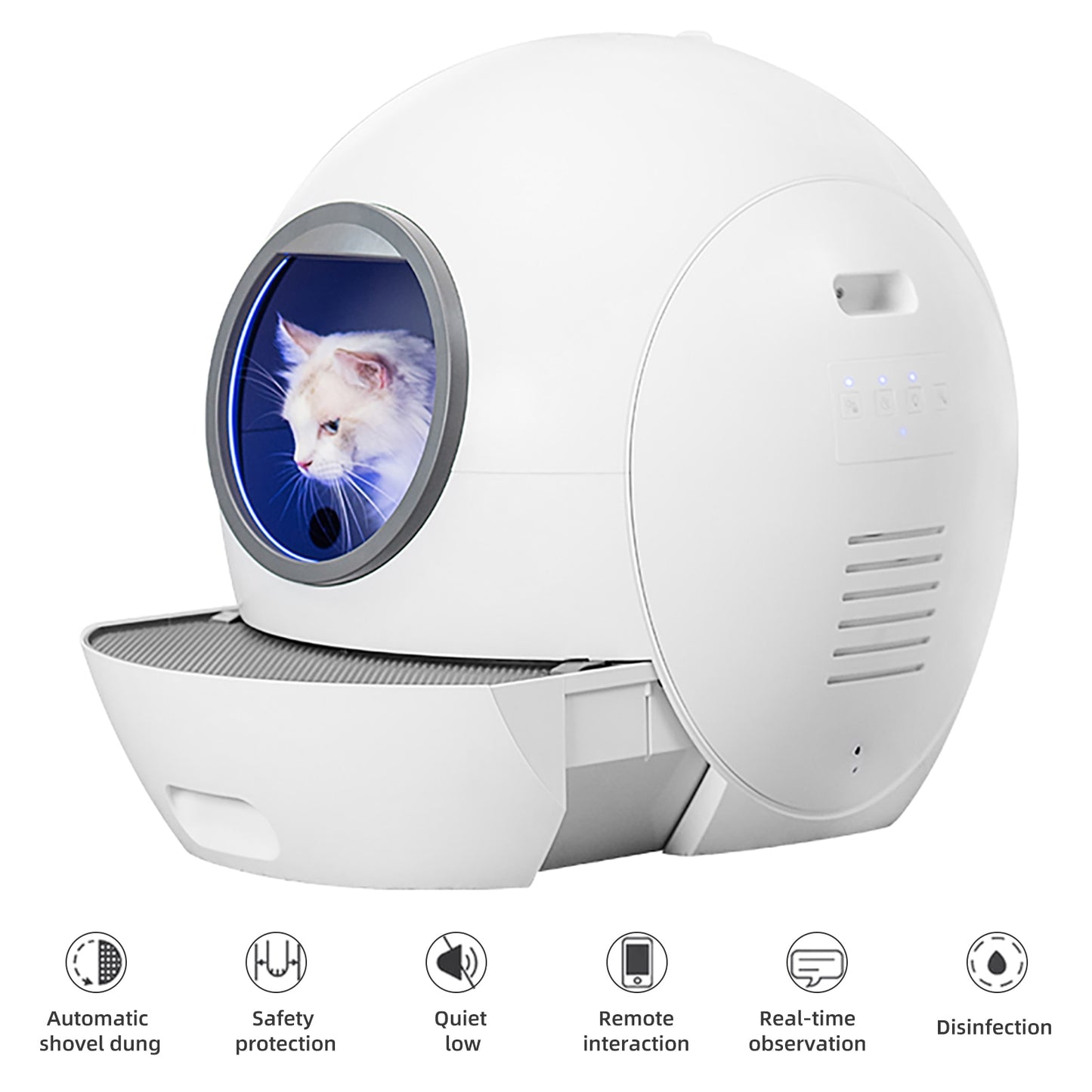 WIFI Cat Litter Box App Control Cat Litter Pad Basin 5L Automatic Cat Toilet Pet Trash Can Self Cleaning Toilet Pets Supplies