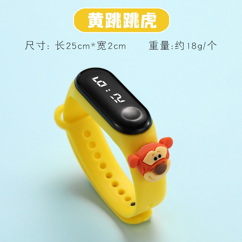 Disney Mickey Minnie LED Touch Watch Pooh Bear Bracelet Watch Student Children Sports Cartoon Electronic Watch Birthday Gifts.
