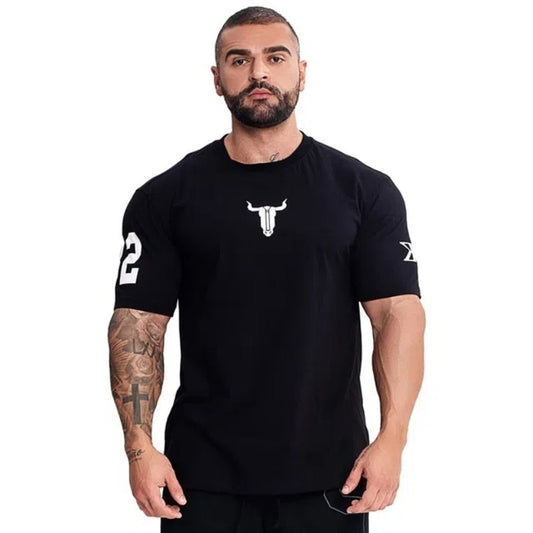 Men Summer New Tight Short sleeve T shirt  Casual Cotton Streetwear Gyms Fitness T-shirts Homme Workout Tops Tees