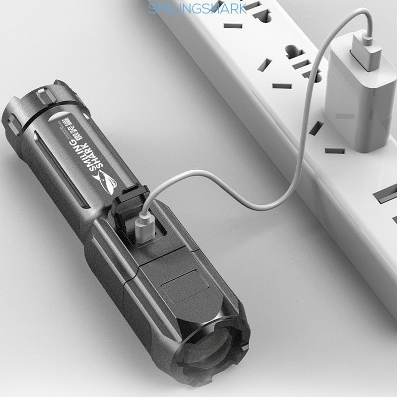 Flashlight Strong Light Rechargeable Zoom Giant Bright Xenon Special Forces Home Outdoor Portable Led Luminous Flashlight.