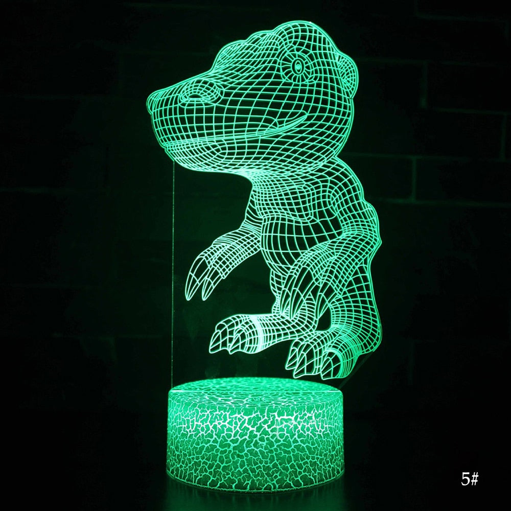 3D LED Night Light Lamp Dinosaur Series 16Color 3D Night light Remote Control Table Lamps Toys Gift For kid Home Decoration D23.