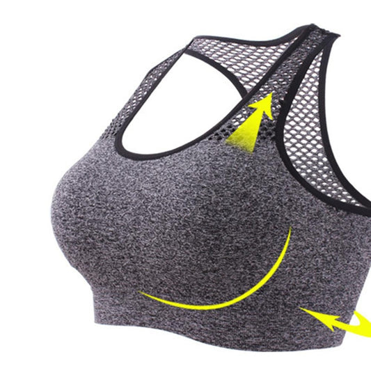 Sports Bra Women Yoga Running Workout Mesh Breathable Medium Supports Fitness Activity Bras Quick-Dry Compression Women Bras