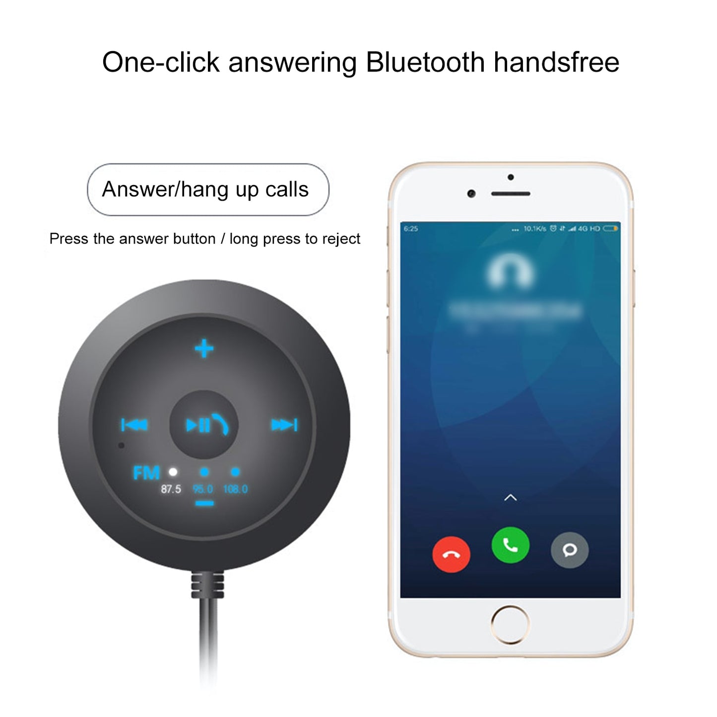 Onever Car 3.5mm Bluetooth Receiver Music Audio Receiver Adapter HD Hands-Free Car Kit A2DP Streaming Kit Support Decode New.