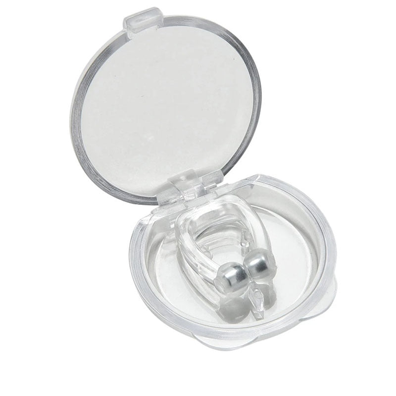 2/4 Pc Magnetic Anti Snoring Device Silicone Anti Snore Stopper Nose Clip Tray Sleeping Aid Apnea Guard Night Device With Case.