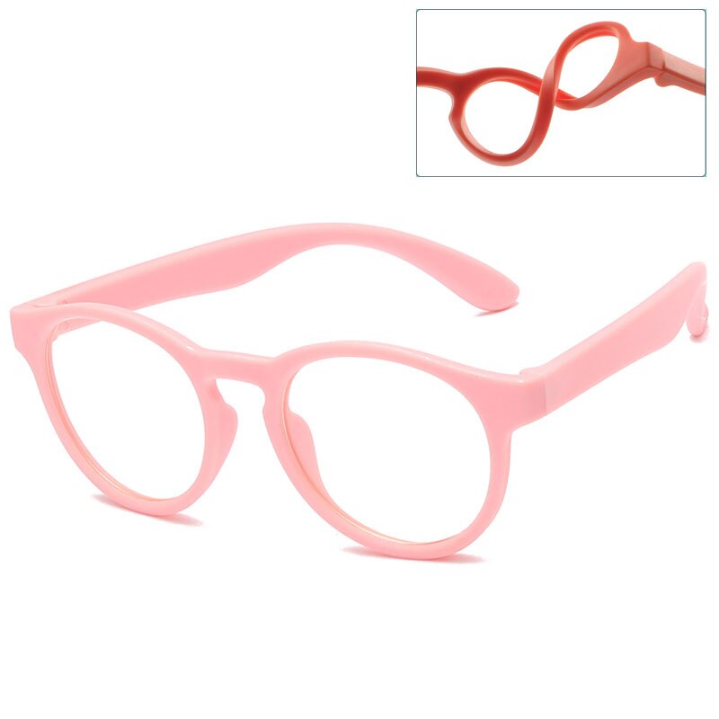 New Anti Blue Light Kids Glasses Round Silicone Children Eyewear Boy Girls Optical Frame Computer Transparent Eyeglasses UV400
