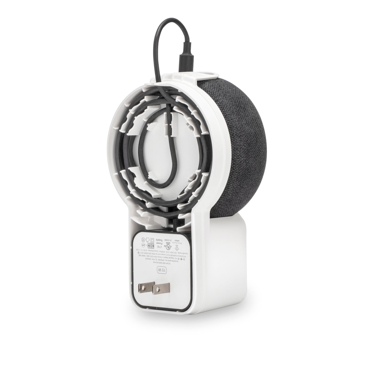 Echo Dot Wall Mount Holder, Speaker Hanger Space-Saving Accessories Built-in Cable Manageme for Echo Dot 3 Speaker US EU Plug.
