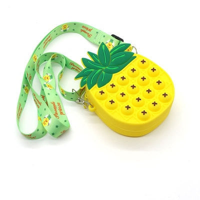 New Cute Unicorn Pop Dimple Messenger Bag Fidget Toy Push Anti Stress Children Toy Popites Keychain Wallet Girl Crossbody Pack.