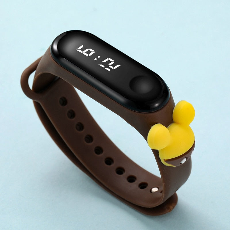 Disney Mickey Minnie LED Touch Watch Pooh Bear Bracelet Watch Student Children Sports Cartoon Electronic Watch Birthday Gifts.
