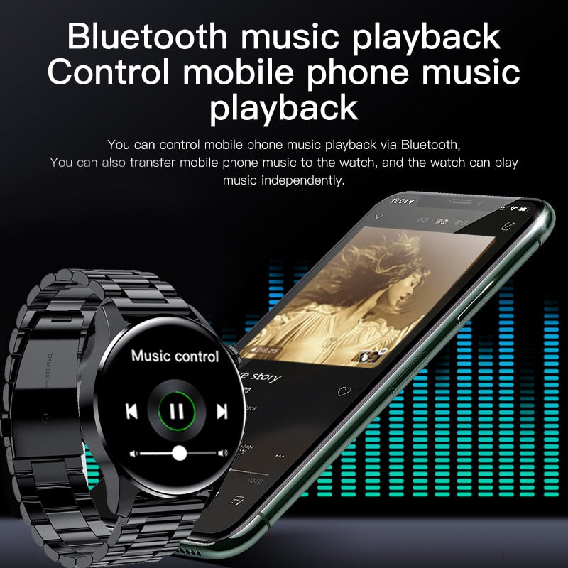 LIGE New Bluetooth Call Smart Watch Men Full Touch Sport Fitness Watches Waterproof Heart Rate Steel Band Smartwatch Android iOS.