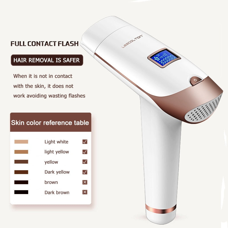 Lescolton 3in1 700000 Pulsed IPL Laser Hair Removal Device Permanent Hair Removal IPL Laser Epilator Armpit Hair Removal Machine.