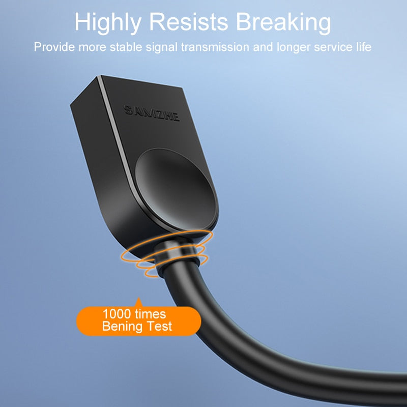 SAMZHE USB 3.0 Extension Male to Female 2.0 Extender Cable For PC TV PS4 Computer Laptop Extender.