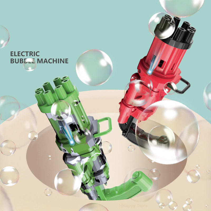 Kids Automatic Gatling Bubble Gun Toys Summer Soap Water Bubble Machine 2-in-1 Electric Bubble Machine For Children Gift Toys.