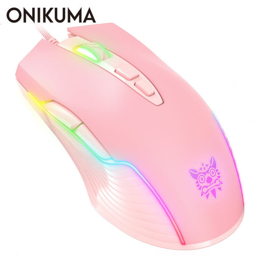 ONIKUMA CW905 6400 DPI Wired Gaming Mouse USB Game Mice 7 Buttons Design Breathing LED Colors for Laptop PC Gamer.
