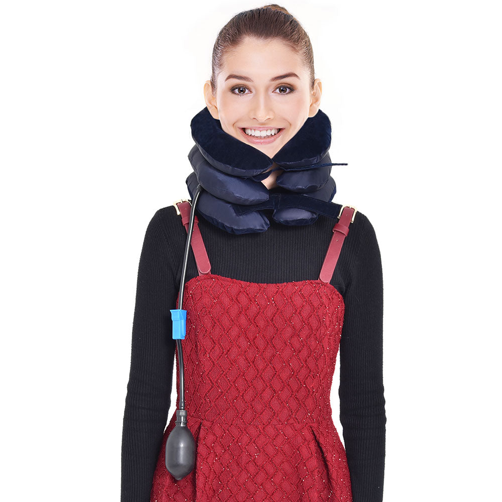 Neck Stretcher Air Cervical Traction 1 Tube House Medical Devices Orthopedic Pillow Collar Pain Relief Blue Brown Tractor.