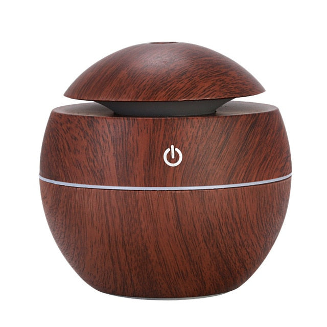 Mini Air Humidifier Ultrasonic USB Aroma Diffuser Wood Grain LED Night Light Electric Essential Oil Diffuser Aromatherapy Home.