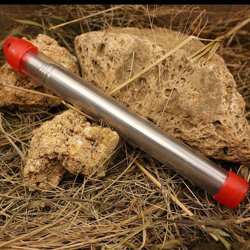 New outdoor blowing torch adjustable camping torch pocket bellow survival tool stainless steel collapsible blowing fire stick.