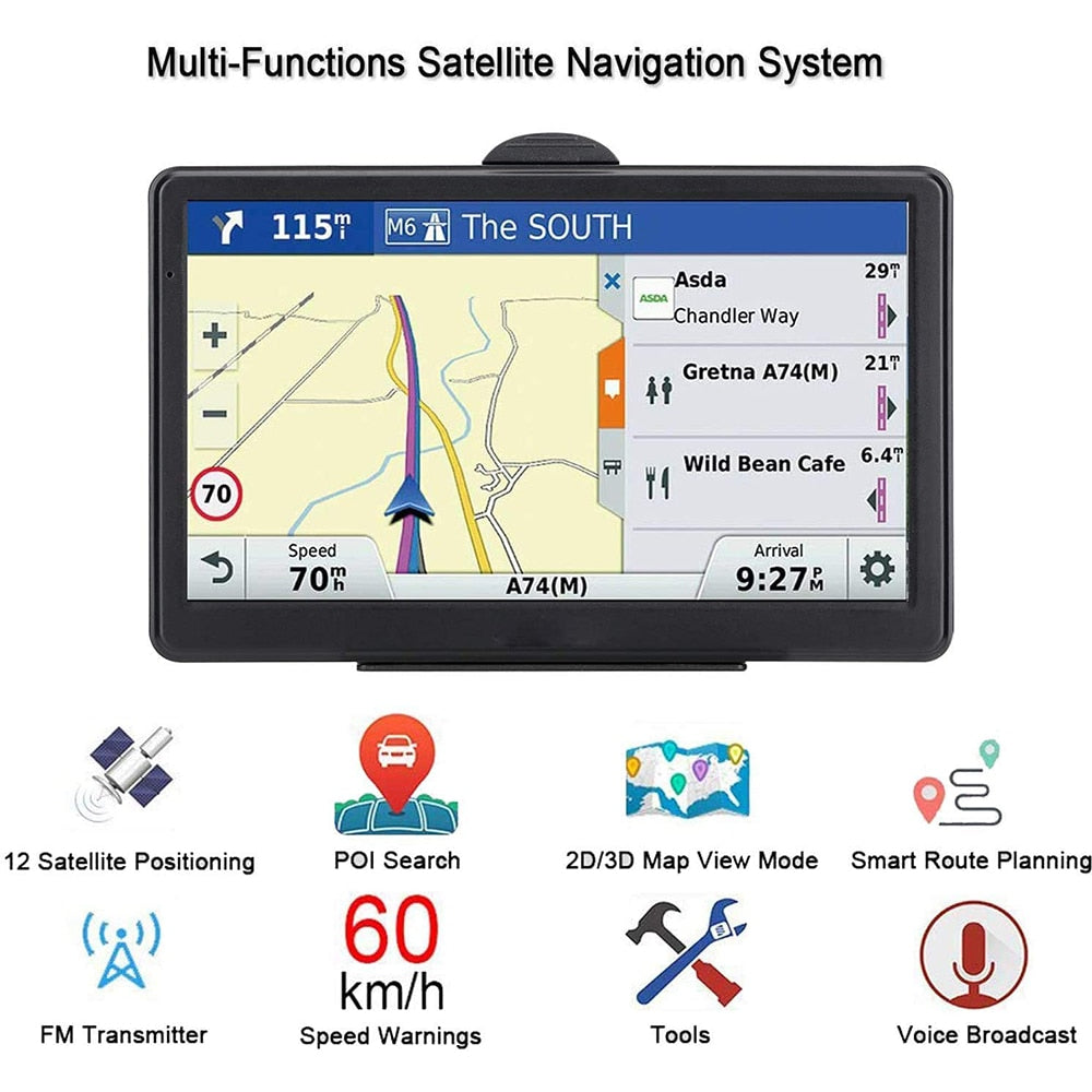 3 Styles 7" HD Car GPS Navigation FM Bluetooth-compatible AVIN Navitel Latest Europe Map Sat Truck GPS Navigator Automobile.
