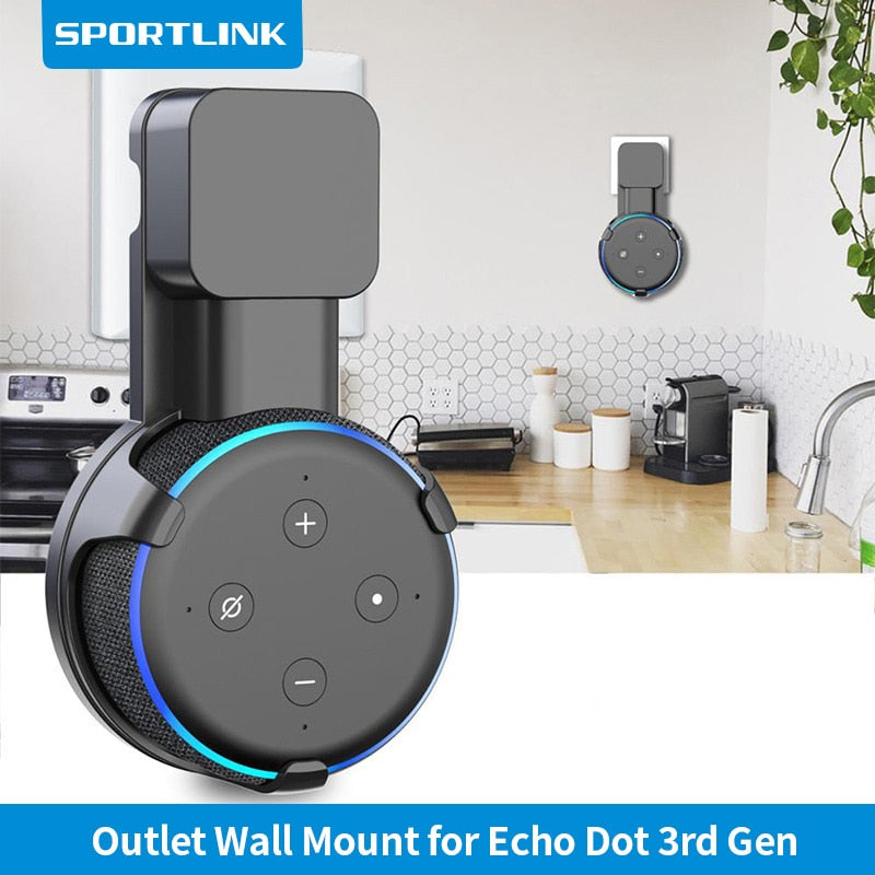SPORTLINK Outlet Wall Mount Bracket Hanger for Alexa Echo Dot 3 Support 3rd Stand Holder Smart Speaker Space Saving Accessories