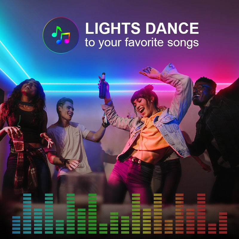 LED Light Strips,Works with Alexa Google Home,Wifi Controller 5050 RGB LED Light ,App and Remote Control, for Home Decoration.