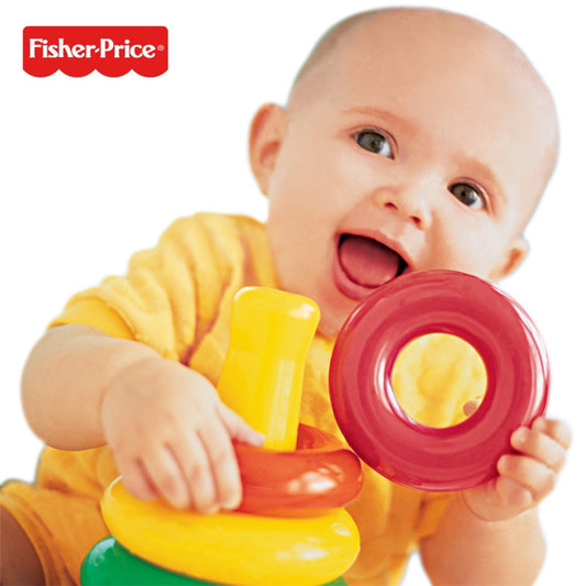 Fisher-Price Brilliant Basics Stack & Roll Cups Children Educational Toy Pierwsze Klocki Malucha K7166 For Kid Birthday Gift