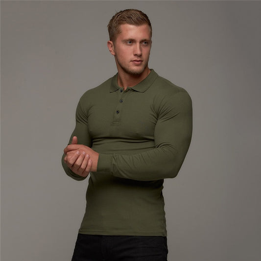 New Brand Cotton Breathable Men&#39;s Polo Shirt Fitness Men Cotton Long Sleeve Poloshirt Brands Clothing Autumn Mens Polo Shirts