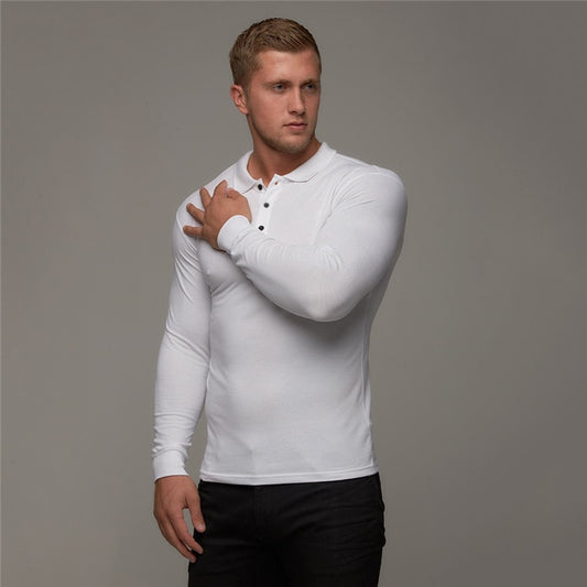 New Brand Cotton Breathable Men's Polo Shirt Fitness Men Cotton Long Sleeve Poloshirt Brands Clothing Autumn Mens Polo Shirts