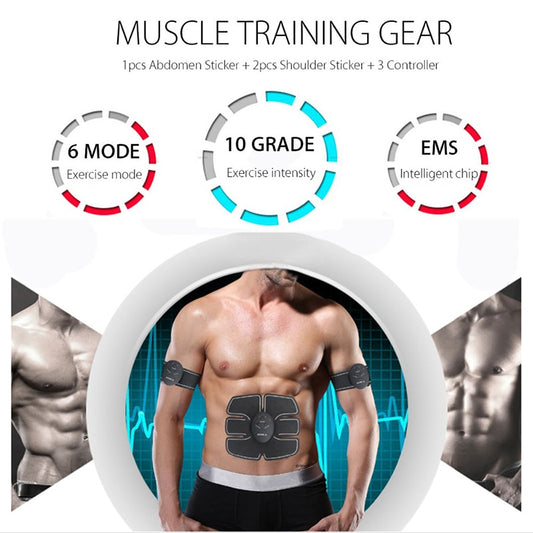 EMS Smart Wireless Stimulator Abdominal Trainer Fitness Stickers Training Electric Body Slimming Weight Loss Devices Massager.