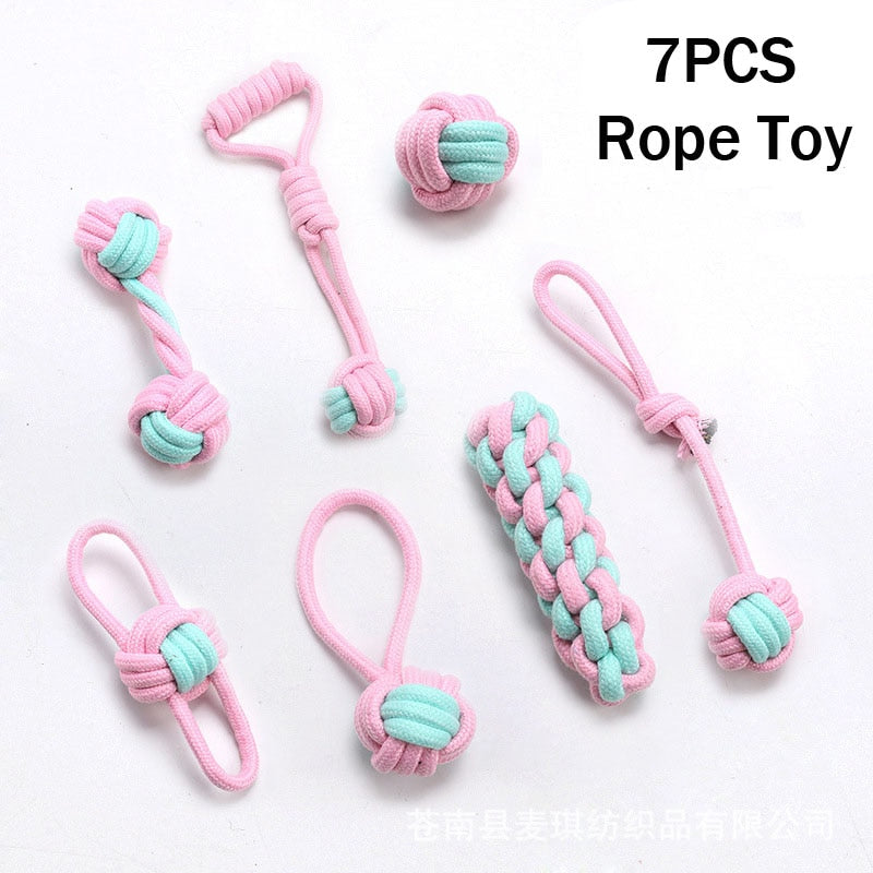 10PCS Randomly Puppy Pet Toys For Small Dogs Rubber Resistance To Bite Dog Toy Teeth Cleaning Chew Training Toys Pet Supplies