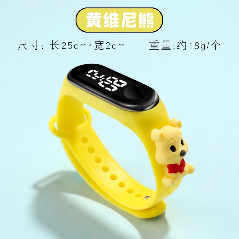 Disney Mickey Minnie LED Touch Watch Pooh Bear Bracelet Watch Student Children Sports Cartoon Electronic Watch Birthday Gifts.