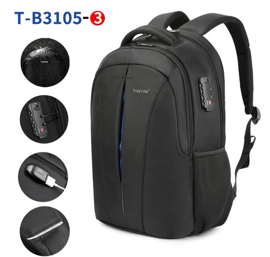 Tigernu Splashproof 15.6inch Laptop Backpack NO Key TSA Anti Theft Men Backpack Travel Teenage Backpack bag male bagpack mochila.
