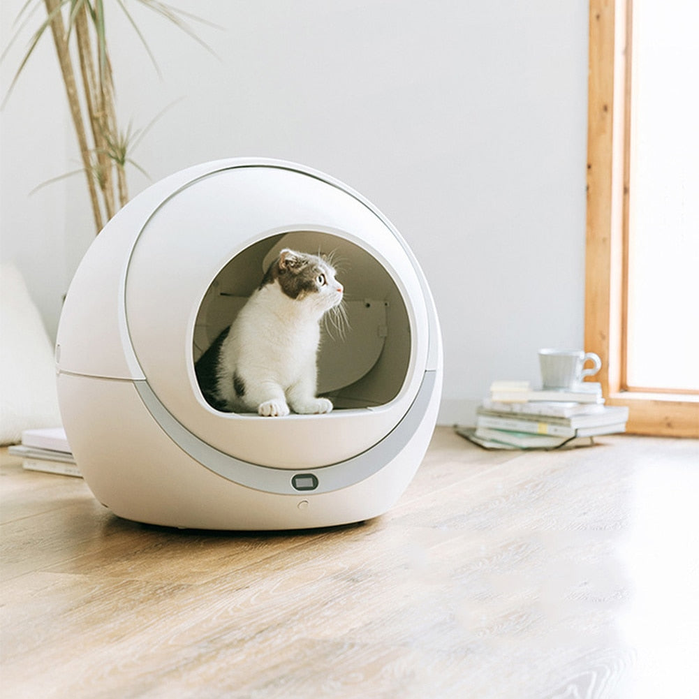 Self-Cleaning Cat Litter Box Cats Sandbox Smart Toilet Rotary Training Detachable Bedpan Cat Sand Mat For Multiple Cats
