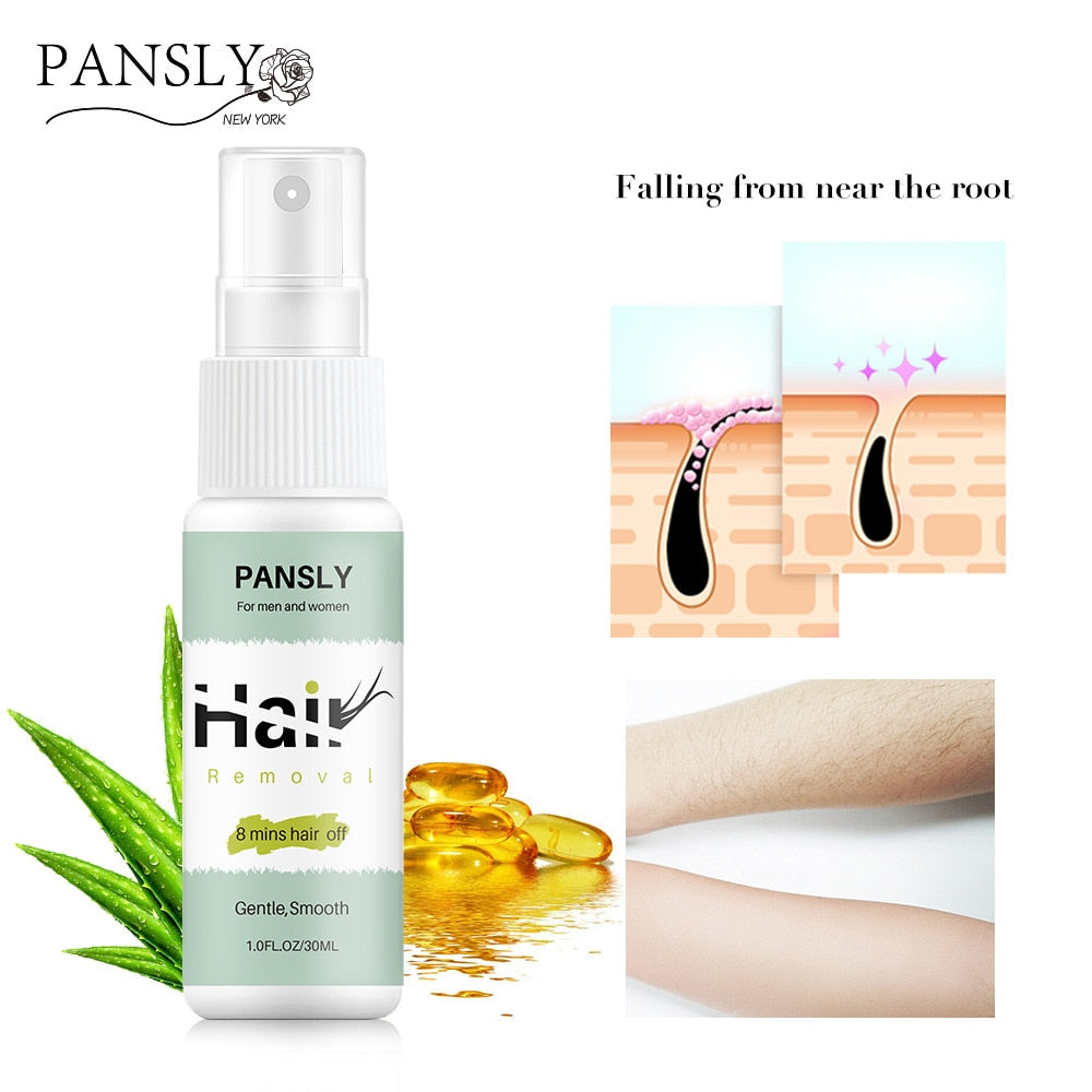 Pansly 8 mins Hair off Hair Removal Cream Face Body Hair Depilatory Beard Bikini Legs Armpit Painless Hair Remover Spray