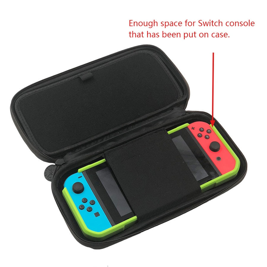 For Nintendo Switch/ Switch OLED Console Storage Bag Game Theme for Zelda Shekah Slate Waterproof Hard Case with 12 Card Slots.