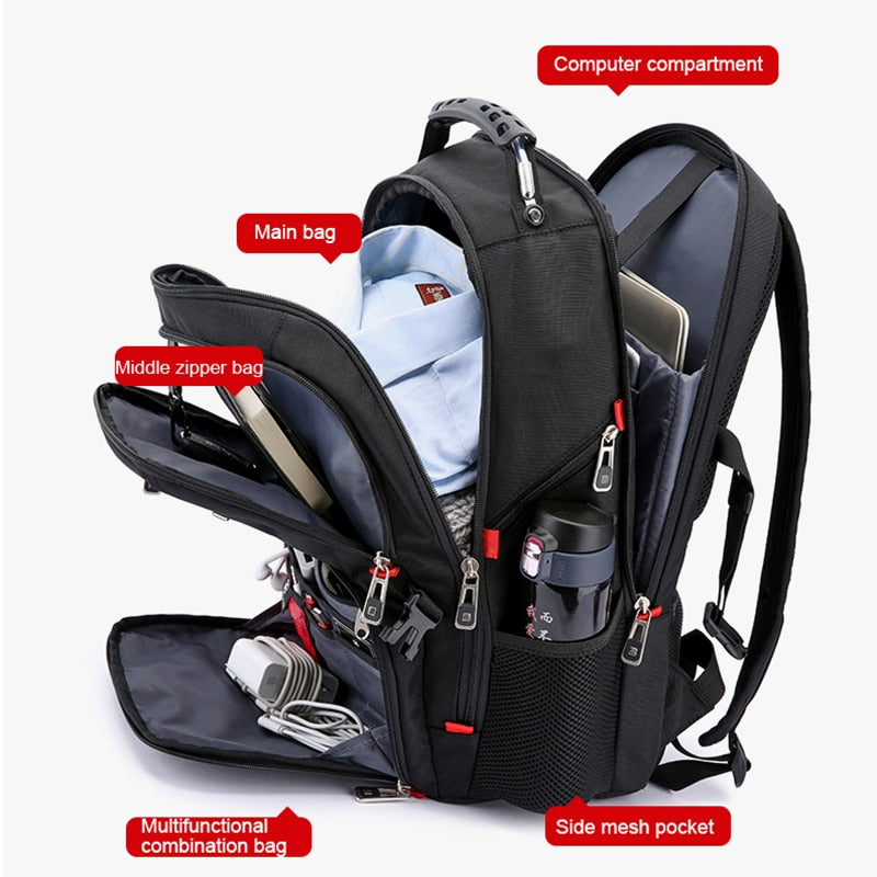 Waterproof Men's Backpack 15.6/17 Inch Laptop Backpacks School Travel Bags Swiss-style Large Capacity Business bagpack Mochila.
