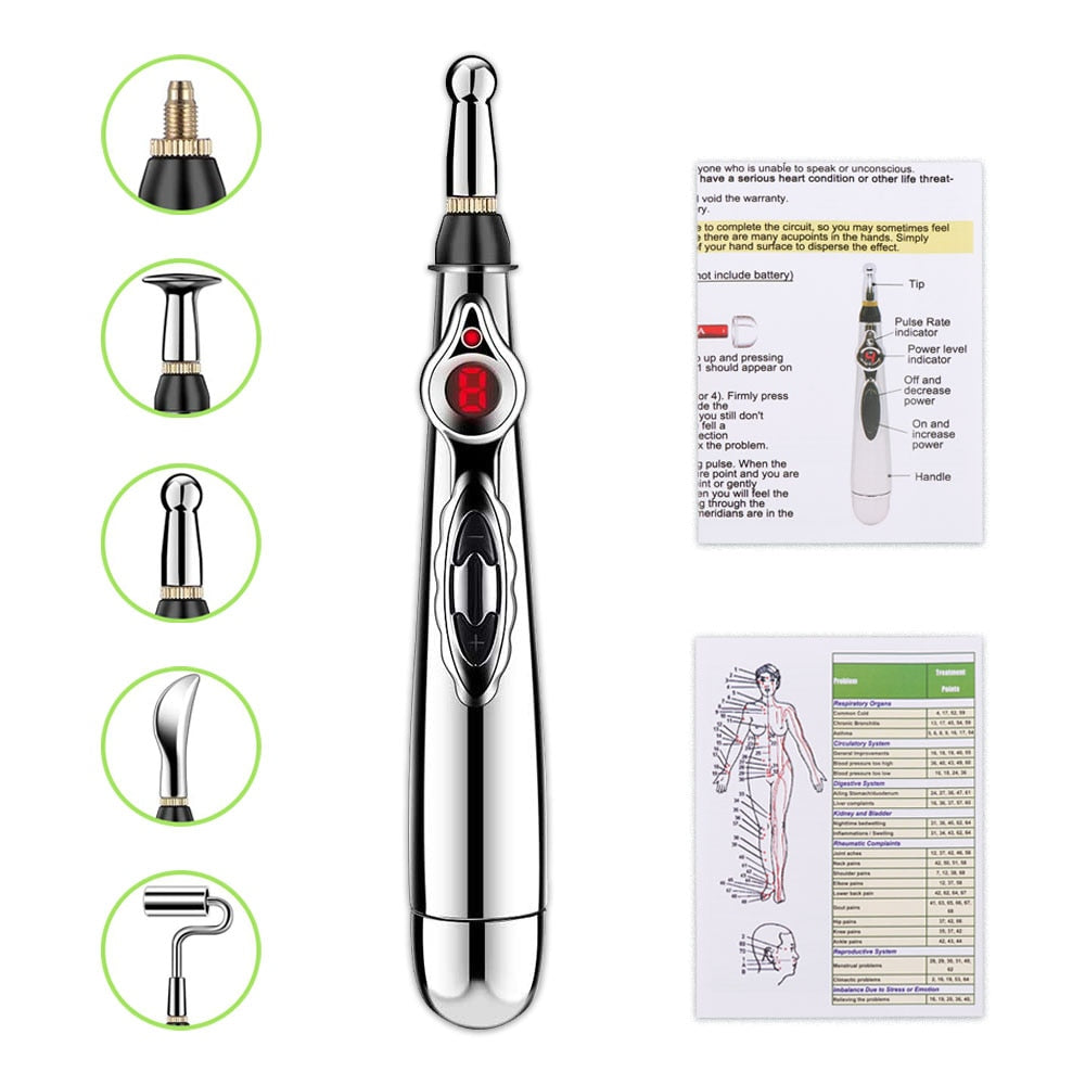 Electronic Acupuncture Pen Electric Meridians Laser Therapy Heal Massage Pen Meridian Energy Pen Relief Pain Tools Health Care.