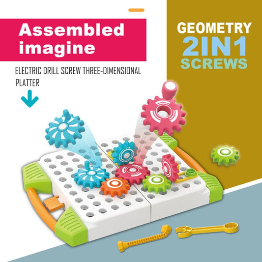 95-215PCS Electric Drill Screw Group Toys Nut Disassembly Assembly Toolbox Sets Puzzle Toys Children STEM Educational Toys Gifts