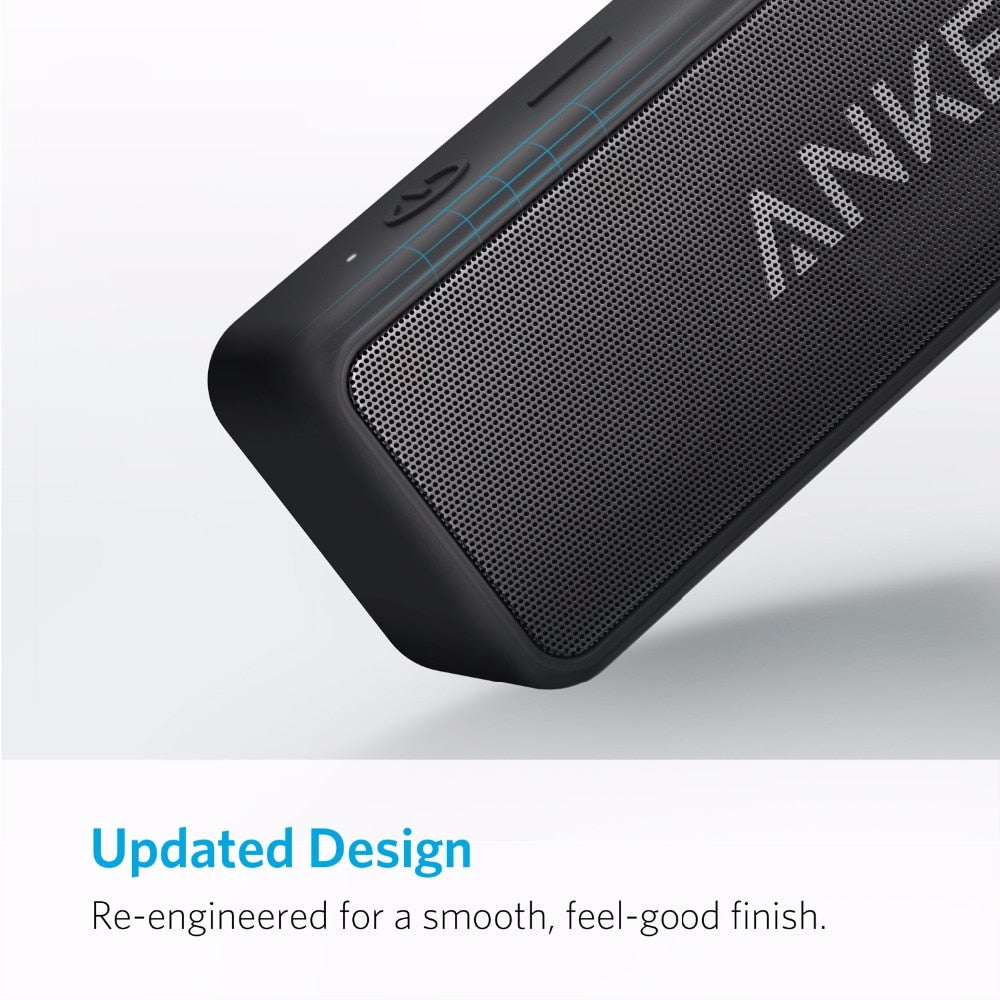 Anker Soundcore 2 Portable Wireless Bluetooth Speaker Better Bass 24-Hour Playtime 66ft Bluetooth Range IPX7 Water Resistance.