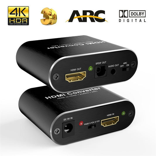 4K HDMI Audio Extractor 5.1 extractor HDMI-compatible splitter HD To Audio Extractor Optical TOSLINK SPDIF.