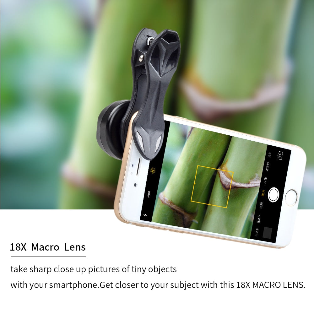 APEXEL Professional photography Macro Lens HD 18X macro mobile phone lens for iPhone 6 7 Xiaomi Android IOS smartphone HD18X.